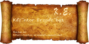 Kántor Erzsébet névjegykártya