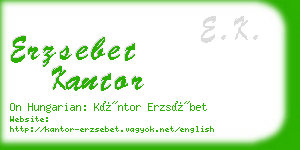 erzsebet kantor business card